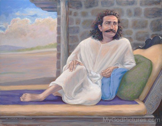 Avtar Meher Baba Ji Sitting On Sofa