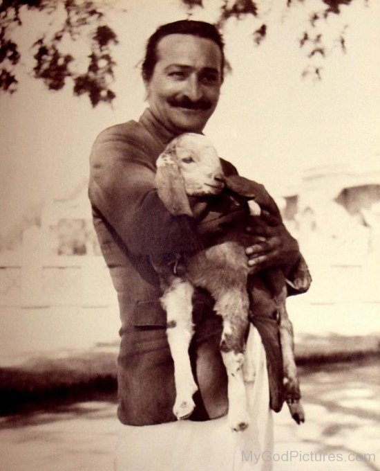 Avatar Meher Baba Ji With Goat