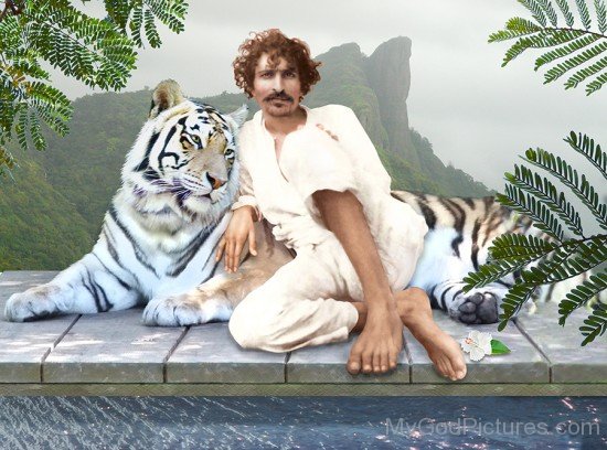 Avatar Meher Baba With Tiger