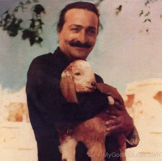 Avtar Meher Baba Ji With Lamb