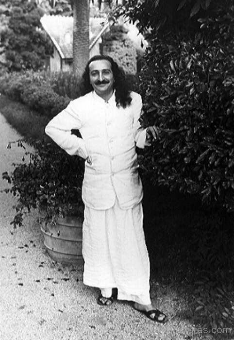 Avtar Meher Baba Standing Near A Tree