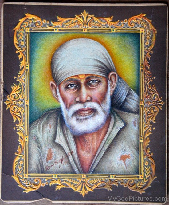 Beautiful Frame Of Sai Baba Ji