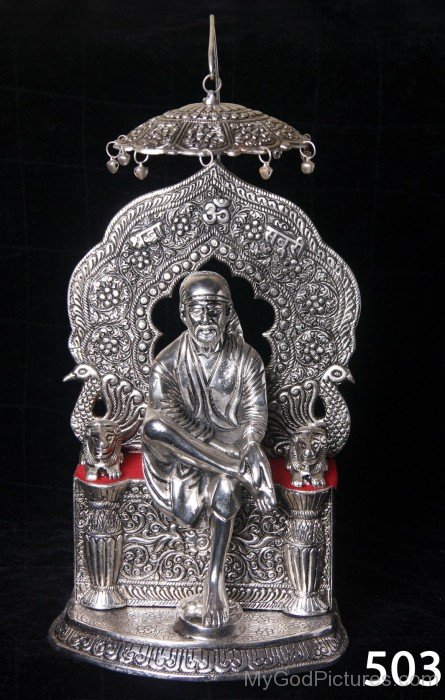 Beautiful Silver Murti Of Sai Baba Ji