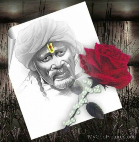 Beautiful Sketch Of Sai Baba