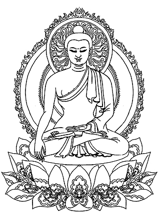 Black And White Sketch Of Lord Buddha Ji