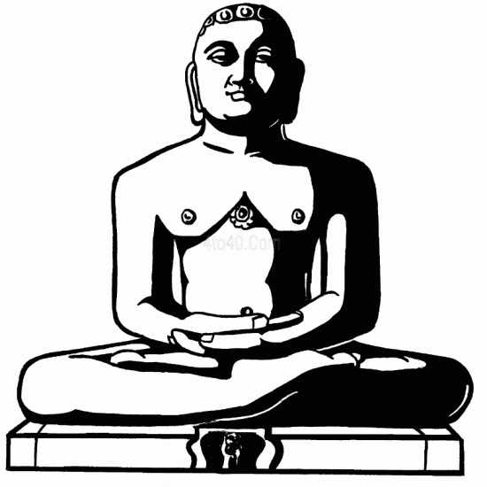 Black And White Sketch Of Lord Mahavira Ji