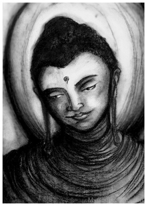 Black White Painting Of Nuddha Ji