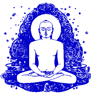 Blue Sketch Portrait Of Lord Mahavir Ji