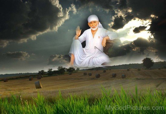 Image Of Sai Baba Ji In Sky