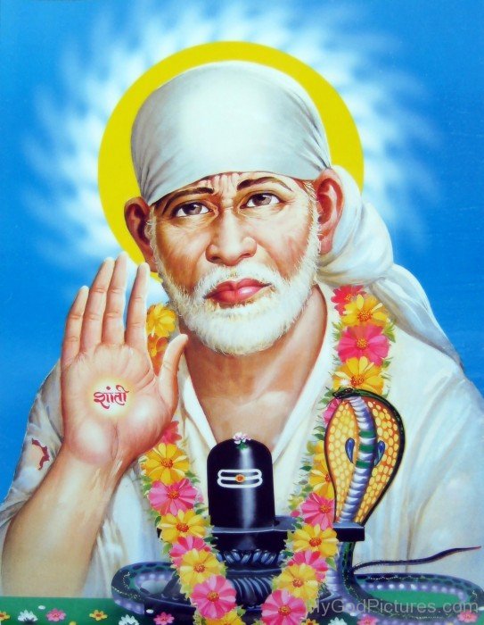 Image Of Sai Baba Ji With Shivling