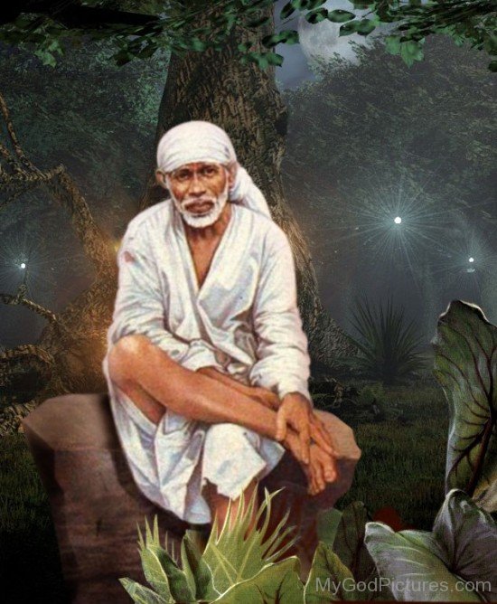 Image Of Sai Baba Ji In Night