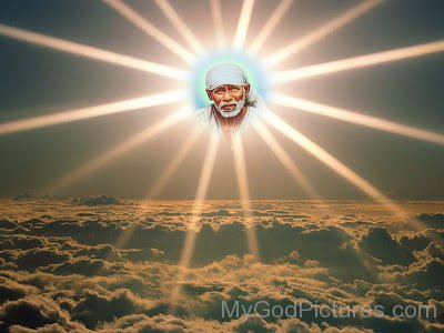 Image Of Sai Babab Ji In Sky