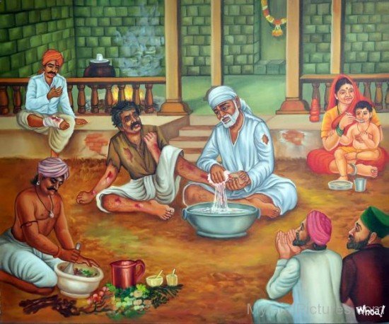 Image Of Sai Ji Sitting With People