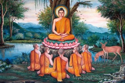 Lord Buddha Ji Giving His Views To People