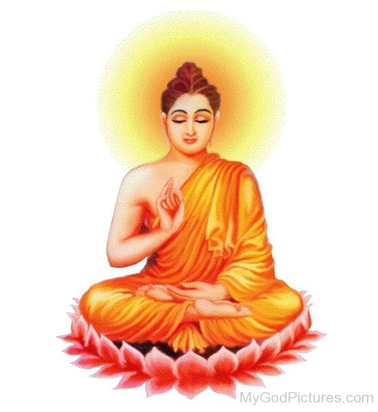 Lord Gautama Buddha Ji Sitting On Flower