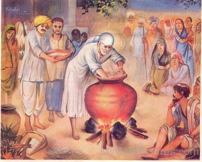 Lord Sai Baba Ji Making Food For People