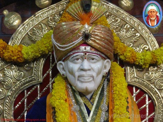 Murti Of Sai Baba Ji In Golden Pagdi