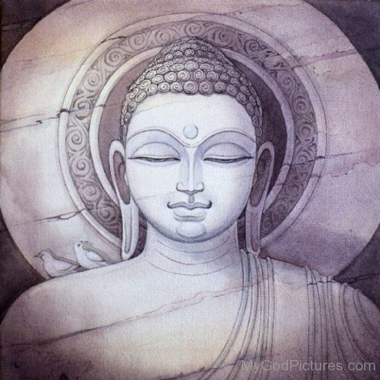 Pencil Portrait Of Lord Buddha Ji