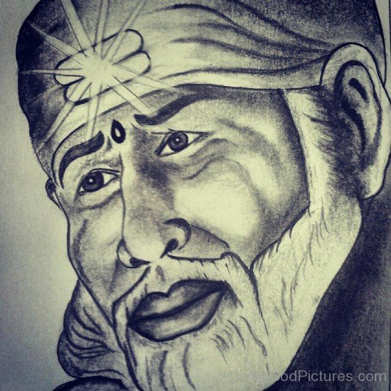 Pencil Portrait - Sai Baba Ji
