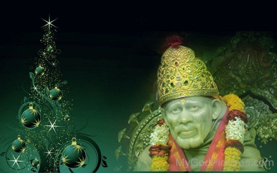 Picture OF Lord Sai Baba Ji Wearing Crown