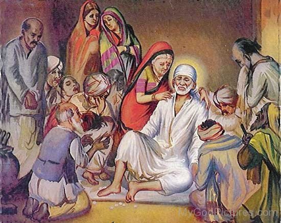 Picture Of Sai Baba Ji With People