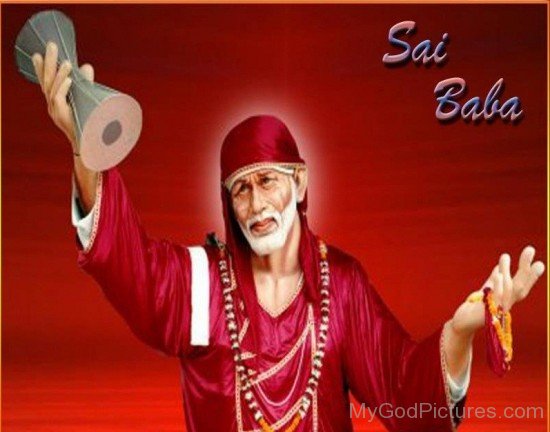Sai Baba Ji In Red Dress