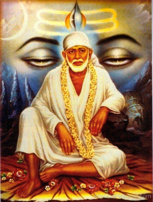Sitting Image Of Sai Baba Ji