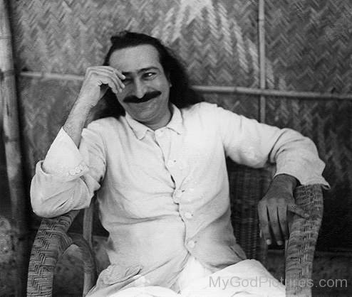 Smiling Pictur Of Meher Baba Ji