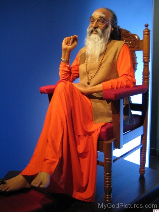 Chinmayananda Saraswati Sitting On Chair