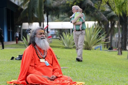 Swami Maheshwarananda Ji Sitting In Park