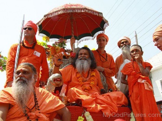 Swami Maheshwarananda Sitting On Rath