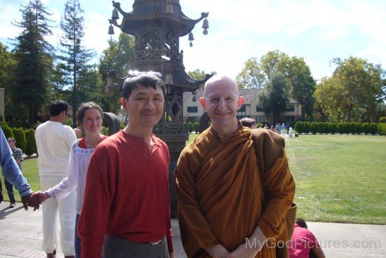 Ajahn Amaro With His Devotee