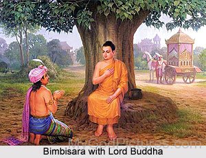 Bimbisara With Lord Buddha