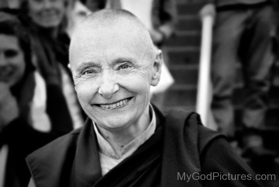 Black And White Image Of Tenzin Palmo