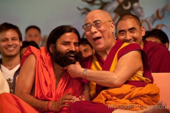 Dalai Lama With Baba Ramdev