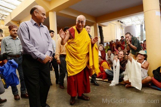 Dalai Lama With His Devotees