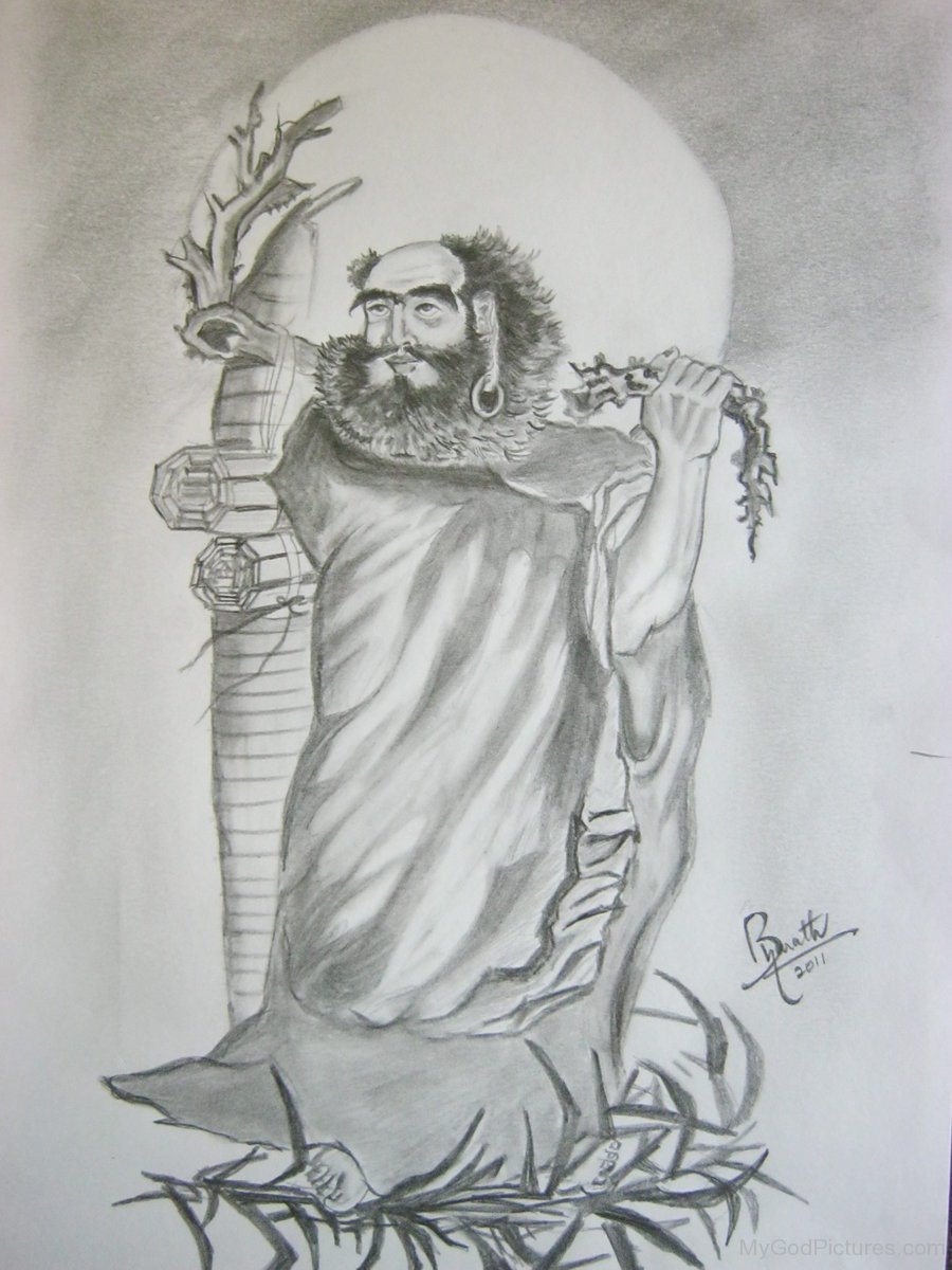 Incredible Sketch Of Bodhidharma - God Pictures
