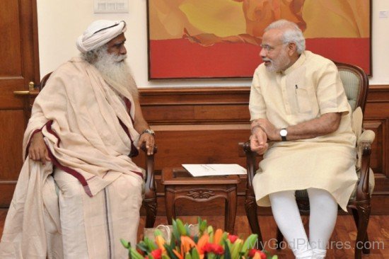 Jaggi Vasudev Ji With Prime Minister Narender Modi