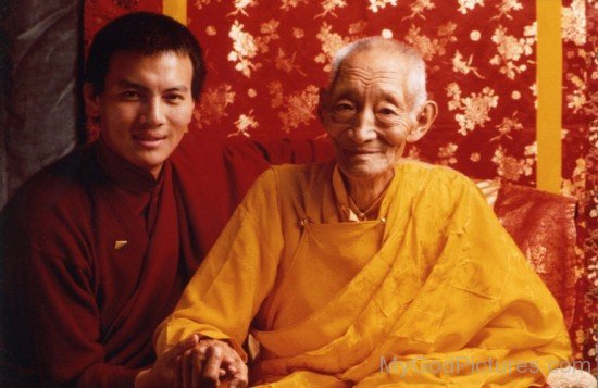 Kalu Rinpoche With His Disciple