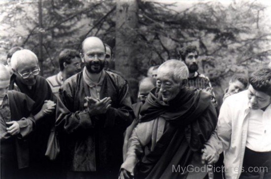 Kalu Rinpoche With Vajradhara Bokar And Lama Denys