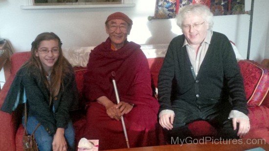 Karma Thinley Rinpoche With Lama Jampa And His Daughter