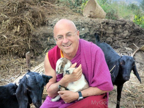 Matthieu Ricard Holding Billy