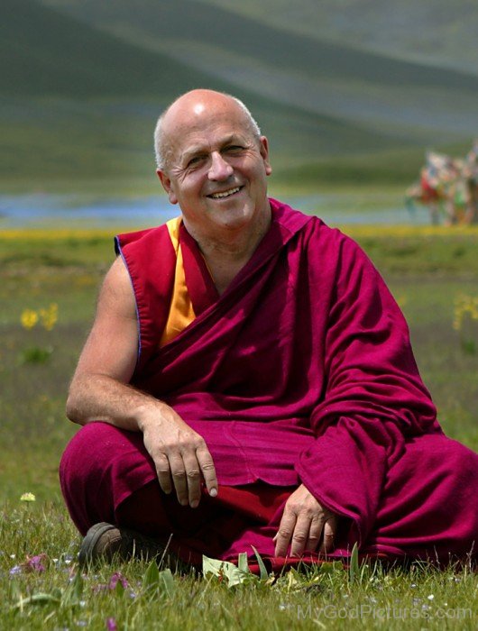 Matthieu Ricard Sitting On Ground