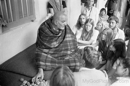 Neem Karoli Baba Talking With His Devotees