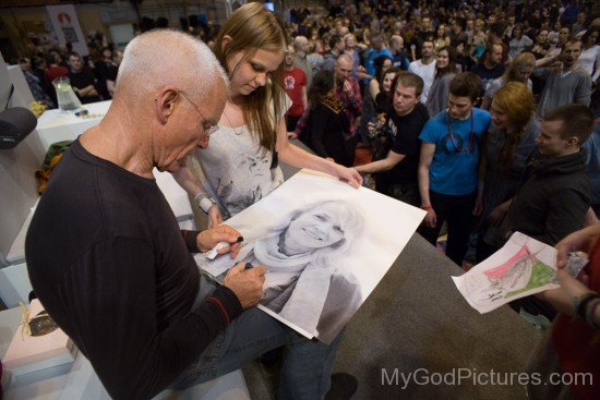 Ole Nydahl Giving Autograph