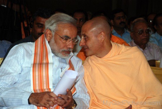 Radhanath Swami With Narender Modi