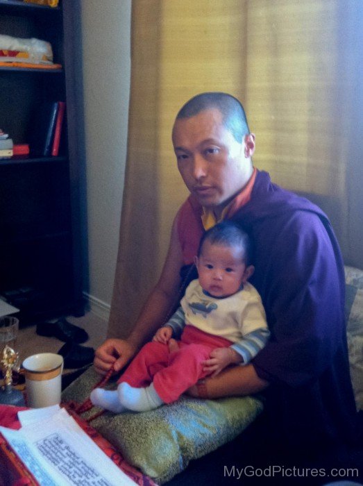 Sakyong Mipham With His Baby