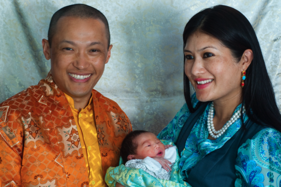 Sakyong Mipham With His Wife And Baby