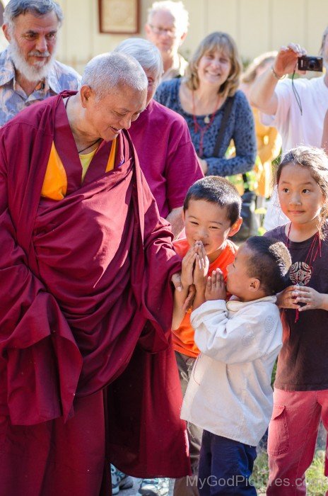 Thubten Zopa Rinpoche With Children