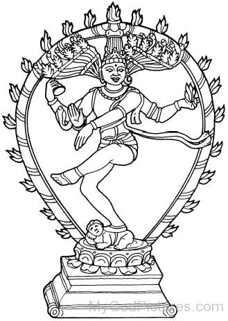 Black And White Image Of Lord Nataraja